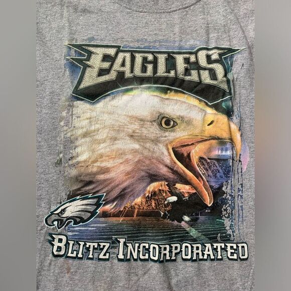 VTG Philadelphia Eagles Birds Blitz Rare Graphic T-shirt Size XL - Picture 3 of 9